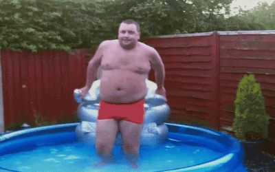 Funny Chubby Guy Floaters Fail GIF