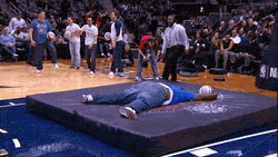 Funny Chubby Trampoline Dunk Fail GIF