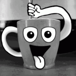 Funny Coffee Cup Face GIF