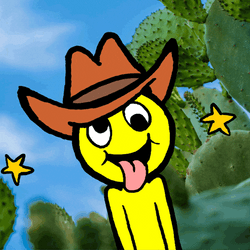 Funny Cowboy Emoji Wobbly Eyes GIF