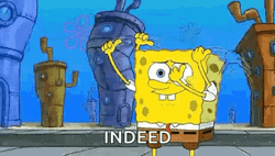 Funny Cute SpongeBob Thumbs Up Indeed GIF