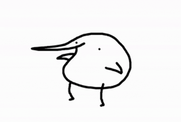 Funny Dancing Bird Drawing GIF