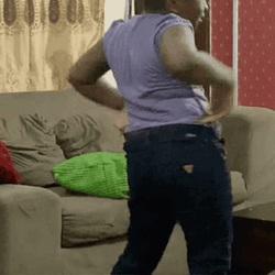 Funny Dancing  Girl In Living Room Shake GIF