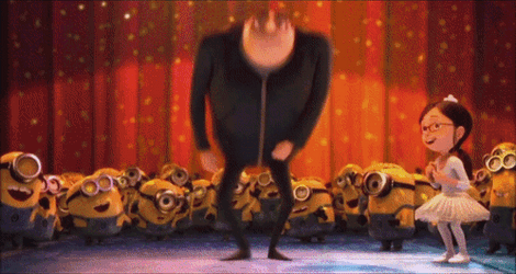 Funny Dancing Minions Gru On Stage  GIF