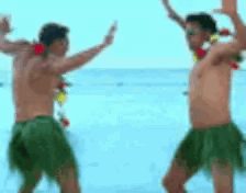 Funny Dancing Native Hawaiian Men By The Sea GIF