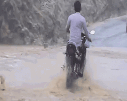 Funny Dirt Bike Fails Falling In River GIF