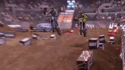 Funny Dirt Bike Race Ramp Jump Fail GIF