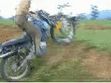 Funny Dirt Bike Table Top Jump Fail GIF