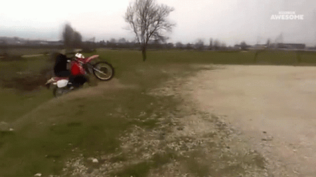 Funny Dirt Bike Top Ramp Jump Fail GIF