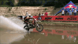 Funny Dirt Bike Water Pass Fail GIF