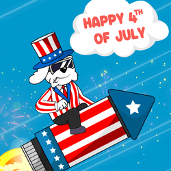 Funny Dog 4Th Of July Rocket GIF