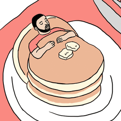 Funny Drake Sleeping Cartoon Pancakes GIF