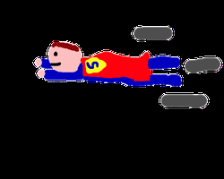 Funny Drawing Of Superman Flying GIF