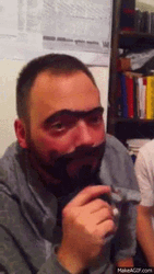 Funny Drunk Guy Comical Eyebrows GIF