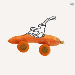 Funny Easter Bunny Carrot Ride GIF
