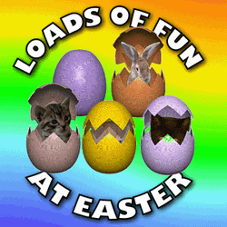 Funny Easter Cats Hiding On Eggs GIF