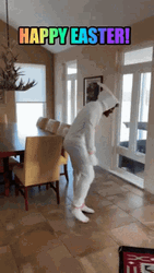 Funny Easter Crazy Costume Guy Dance GIF
