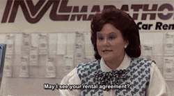 Funny Edie McClurg And Steve Martin Argue Over Plane Ticket GIF