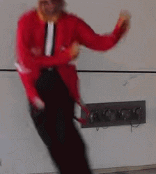 Funny Eggman Cosplayer Jumping GIF