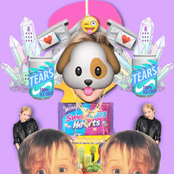 Funny Emoji Spinning Miley Cyrus Head GIF