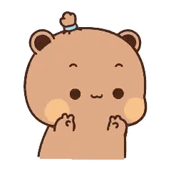 Funny Face Bear With Knot In Hair Sticker