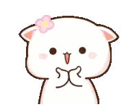 Funny Face Cat With Flower Sticker