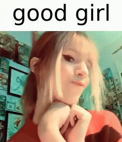 Funny Face Girl Hands On Chin Good Girl GIF