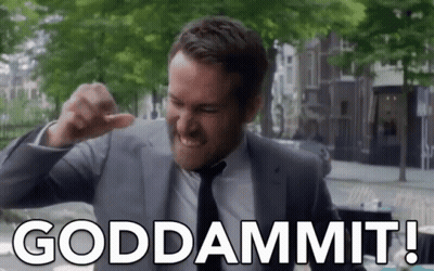 Funny Face Man In Suit Saying Goddammit GIF
