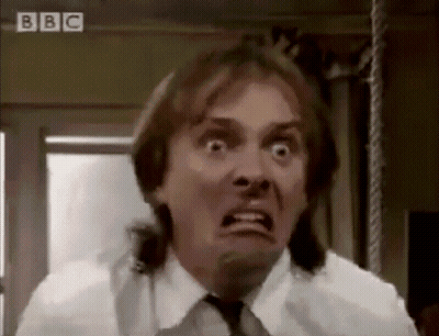 Funny Face Man White Shirt Tie BBC Logo GIF