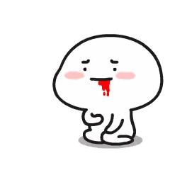 Funny Face With Bloody Tongue Sitting Down Sticker