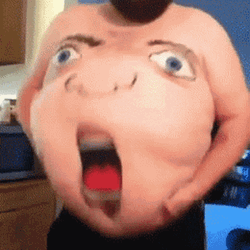 Funny Fat Man Belly Face Dancing GIF