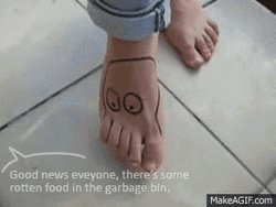 Funny Foot Drawing Zoidberg Face GIF