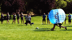 Funny Football Bubble Costume Play  GIF
