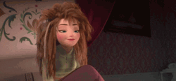 Funny Frozen Anna Hair Blown Away GIF