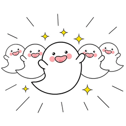 Funny Ghost Happy Stars GIF