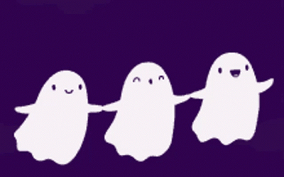 Funny Ghost Trio Floating Around GIF