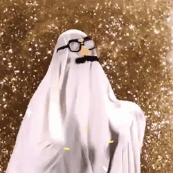 Funny Ghost With Funny Glasses And Beard GIF