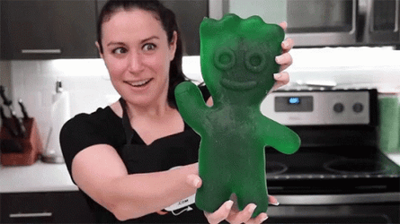 Funny Giant Green Sour Patch Kids  GIF