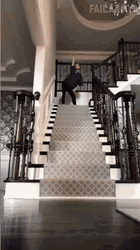 Funny Girl Trying To Dance Falling Down Stairs GIF