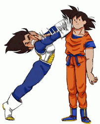 Funny Goku Vs Vegeta GIF