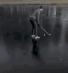 Funny Golf On Ice Fail GIF