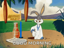 Funny Good Morning Bugs Bunny Scratching GIF