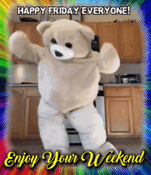 Funny Good Morning Happy Friday Dancing Bear GIF