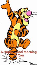 Funny Good Morning Hopping Tigger GIF