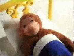 Funny Good Night Sleep Smiling Monkey Bed GIF