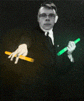 Funny Guy Holding Rave Glow Stick  GIF