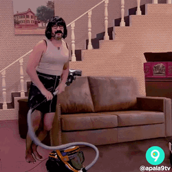 Funny Guy Iconic Freddie Mercury Vacuuming Parody GIF