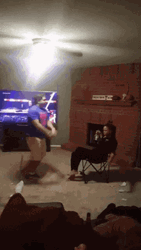 Funny Guy Jump Lap Dance GIF