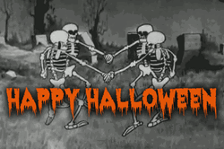 Funny Halloween Dancing Skeleton Cemetery GIF
