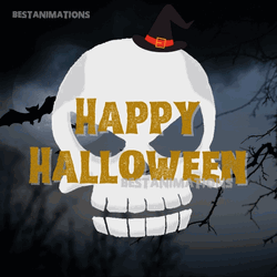 Funny Halloween Skull Happy Halloween GIF